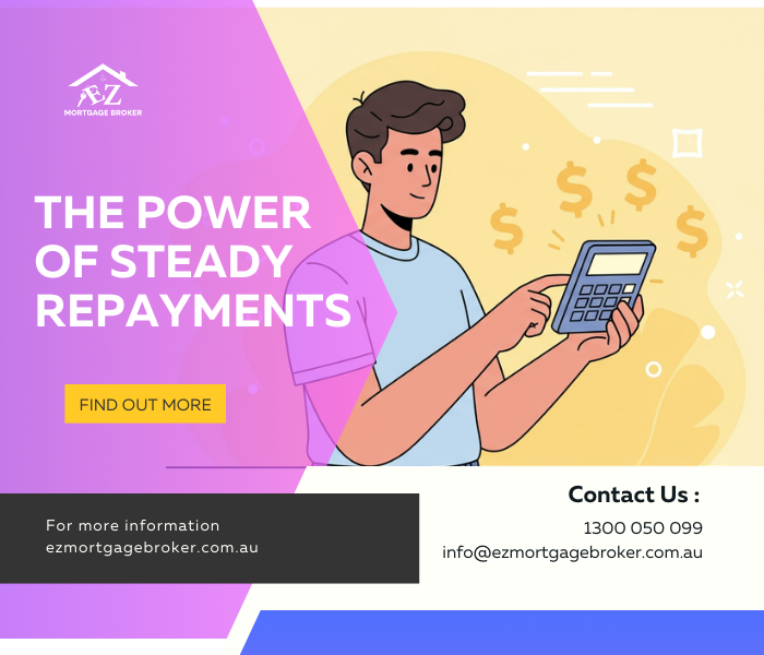 A person looking at a chart that shows how keeping lower mortgage repayments the same can lead to large savings.